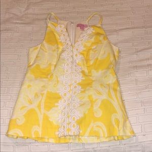 Yellow Lilly Pulitzer Magnolia Halter Top